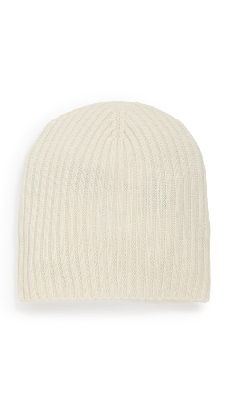 8821 Cashmere Beanie, Ivory, Off White, One Size
